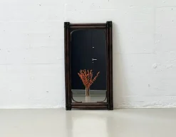 New Pamono Mid-Century Bamboo Mirror, Italy, 1950s