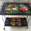 Pamono Mid-Century Bar Cart with Vallauris Tiles, 1950s> Serving Bar Carts & Trolleys