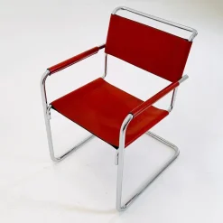 New Pamono Mid-Century Bauhaus S34 Armchairs by Mart Stam for Linea Veam, Italy, 1980s
