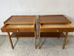 Pamono Mid-Century Bedside Tables in Teak, 1960s, Set of 2><noscript><img width=