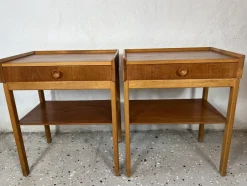 Pamono Mid-Century Bedside Tables in Teak, 1960s, Set of 2><noscript><img width=