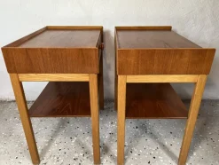 Pamono Mid-Century Bedside Tables in Teak, 1960s, Set of 2><noscript><img width=