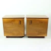 Pamono Mid-Century Bedside Tables in Shellack Walnut, Former Czechoslovakia, 1960s, Set of 2> Nightstands