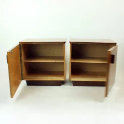 Pamono Mid-Century Bedside Tables in Shellack Walnut, Former Czechoslovakia, 1960s, Set of 2><noscript><img width=