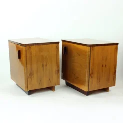 Pamono Mid-Century Bedside Tables in Shellack Walnut, Former Czechoslovakia, 1960s, Set of 2><noscript><img width=
