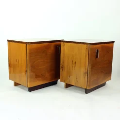 Pamono Mid-Century Bedside Tables in Shellack Walnut, Former Czechoslovakia, 1960s, Set of 2><noscript><img width=