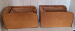 Clearance Pamono Mid-Century Beechwood Office Cabinets with Roller Shutter Closure, 1950s, Set of 2