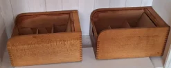 Clearance Pamono Mid-Century Beechwood Office Cabinets with Roller Shutter Closure, 1950s, Set of 2
