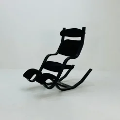 Discount Pamono Mid-Century Black Fabric Gravity Rocking Lounge Chair by Peter Opsvik for Stokke, 1980s
