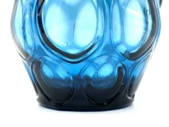 Pamono Mid-Century Blue Mouth-Blown Glass Carafe with Five Matching Glasses from Empoli, 1960s><noscript><img width=