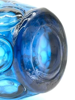 Pamono Mid-Century Blue Mouth-Blown Glass Carafe with Five Matching Glasses from Empoli, 1960s><noscript><img width=