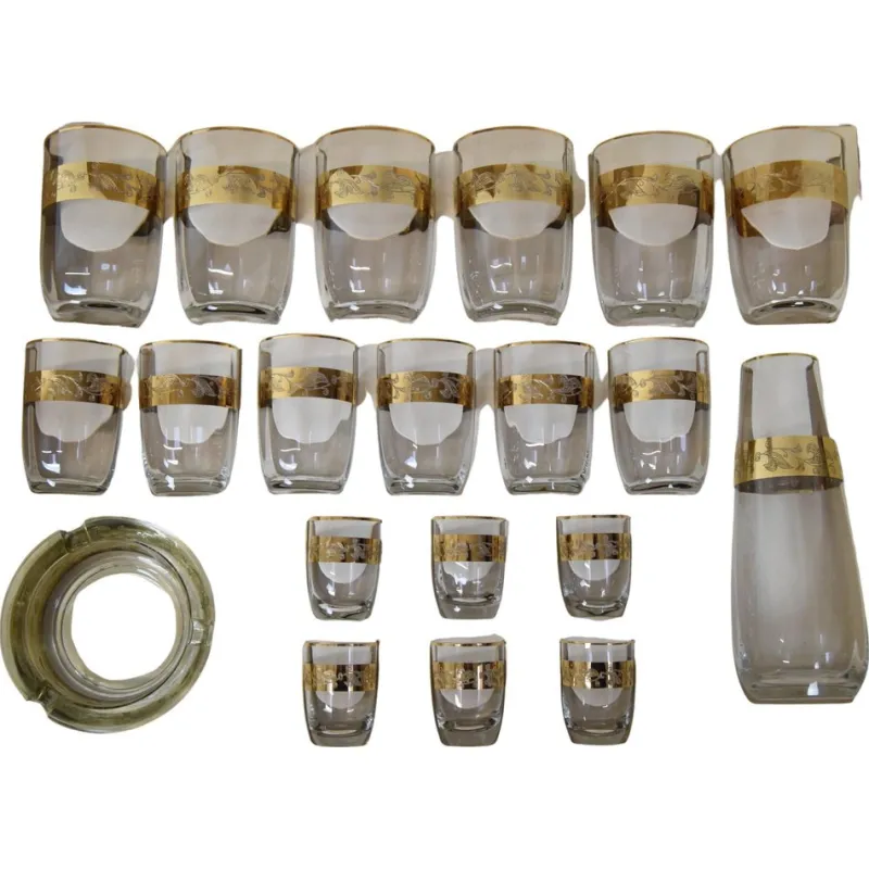 Pamono Mid-Century Bohemia Glasses, 1950s, Set of 20> Glassware