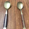 Pamono Mid-Century Brass and Teak Spoons, 1960s, Set of 2