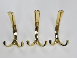 Sale Pamono Mid-Century Brass Coat Double Wall Hook by Herta Baller, Vienna, 1950s