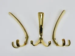 Sale Pamono Mid-Century Brass Coat Double Wall Hook by Herta Baller, Vienna, 1950s