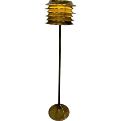 Pamono Mid-Century Brass Floor Lamp attributed to Kari Ruokonen for Lynx, Finland, 1950s> Floor Lamps