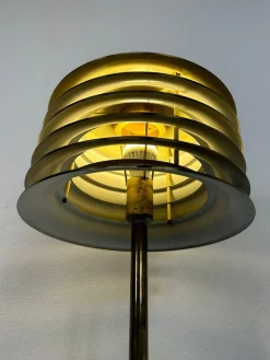 Pamono Mid-Century Brass Floor Lamp attributed to Kari Ruokonen for Lynx, Finland, 1950s><noscript><img width=