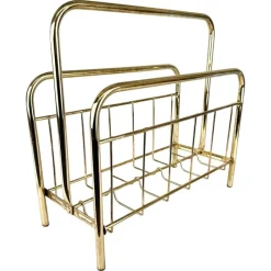 Pamono Mid-Century Brass Magazine Stand, 1970s> Magazine Racks