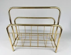 Pamono Mid-Century Brass Magazine Stand, 1970s><noscript><img width=