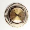 Pamono Mid-Century Brass Sunburst Wall Clock, 1960s> Clocks