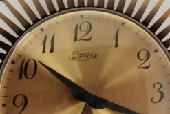 Pamono Mid-Century Brass Sunburst Wall Clock, 1960s><noscript><img width=