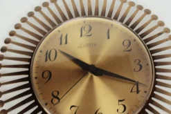 Pamono Mid-Century Brass Sunburst Wall Clock, 1960s><noscript><img width=