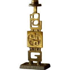 Outlet Pamono Mid-Century Brutalist Candleholder in Brass, 1960s