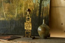 Outlet Pamono Mid-Century Brutalist Candleholder in Brass, 1960s