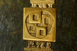 Outlet Pamono Mid-Century Brutalist Candleholder in Brass, 1960s