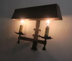 Discount Pamono Mid-Century Brutalist Patinated Iron Wall Lights, 1960s, Set of 2