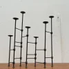New Pamono Mid-Century Brutalist Wrought Iron Extendable Floor Candleholder, 1960s