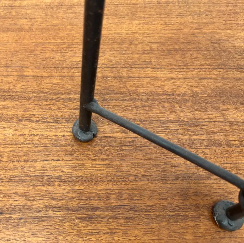 New Pamono Mid-Century Brutalist Wrought Iron Extendable Floor Candleholder, 1960s