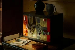 Pamono Mid-Century Cabinet in Brass, Metal, Enamel and Gemstones, Belgium, 1960s