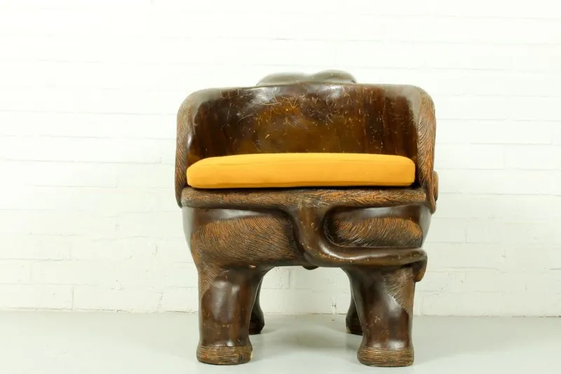 Discount Pamono Mid-Century Carved Elephant Childrens Chair, 1960s