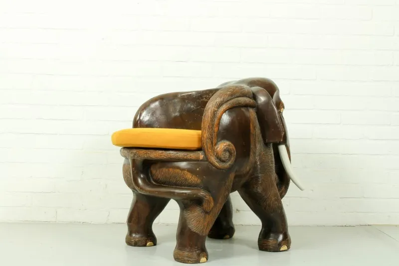 Discount Pamono Mid-Century Carved Elephant Childrens Chair, 1960s
