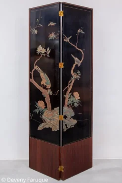 Outlet Pamono Mid-Century Chinese Modern Four Panel Screen with Landscape & Birds, 1940