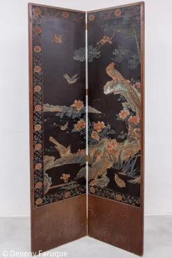 Outlet Pamono Mid-Century Chinese Modern Four Panel Screen with Landscape & Birds, 1940