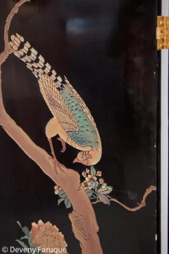 Outlet Pamono Mid-Century Chinese Modern Four Panel Screen with Landscape & Birds, 1940