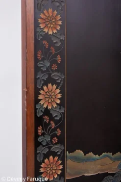 Outlet Pamono Mid-Century Chinese Modern Four Panel Screen with Landscape & Birds, 1940