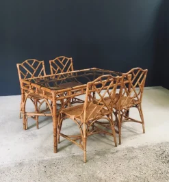 Pamono Mid-Century Chippendale Bamboo Dining Table, Italy, 1960s> Dining Tables & Sets