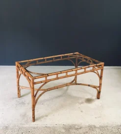 Pamono Mid-Century Chippendale Bamboo Dining Table, Italy, 1960s><noscript><img width=