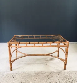 Pamono Mid-Century Chippendale Bamboo Dining Table, Italy, 1960s><noscript><img width=