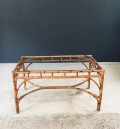 Pamono Mid-Century Chippendale Bamboo Dining Table, Italy, 1960s><noscript><img width=