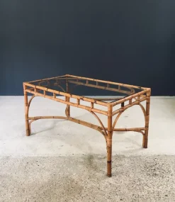 Pamono Mid-Century Chippendale Bamboo Dining Table, Italy, 1960s><noscript><img width=