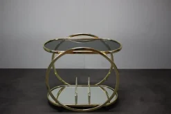 Pamono Mid-Century Cocktail Serving Bar Table in Brass, Germany, 1970s><noscript><img width=