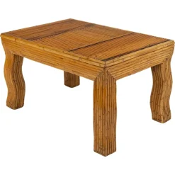 Best Pamono Mid-Century Coffee Table with Wavy Legs in Rattan attributed to Vivai del Sud, Italy, 1970s
