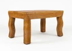 Best Pamono Mid-Century Coffee Table with Wavy Legs in Rattan attributed to Vivai del Sud, Italy, 1970s