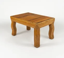Best Pamono Mid-Century Coffee Table with Wavy Legs in Rattan attributed to Vivai del Sud, Italy, 1970s