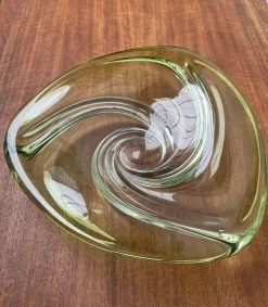 New Pamono Mid-Century Crystal Art Glass Fruit Bowl from Val Saint Lambert, Belgium, 1960s