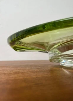 New Pamono Mid-Century Crystal Art Glass Fruit Bowl from Val Saint Lambert, Belgium, 1960s